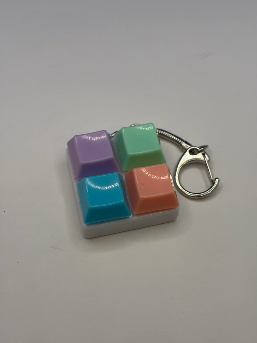 Pastel Keycap Quad Fidget Keychain - Mint, Lavender, Coral, Aqua